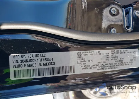 2024 Jeep Compass Limited 4X4 z USA, uszkodzony, nr VIN 3C4NJDCN4RT168564